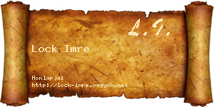 Lock Imre névjegykártya